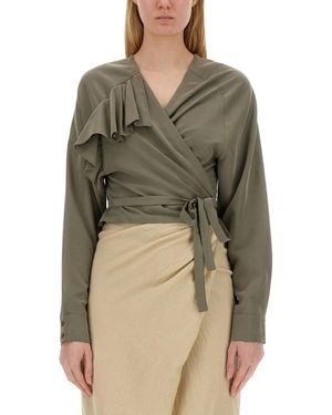 Alysi Top With Ruffles - Green