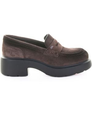 Santoni Suede Moccasin - Gray