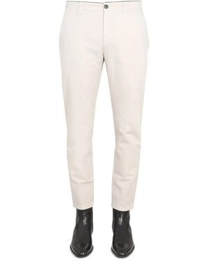 Department 5 Trousers With Logo Patch - Natural
