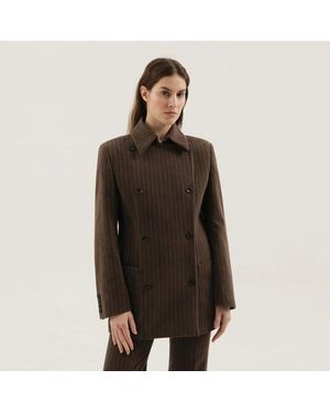 1989 STUDIO Double-Breasted Striped Blazer - Black