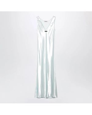 Miu Miu Chlorophyllcolored Shiny Viscose Dress - White