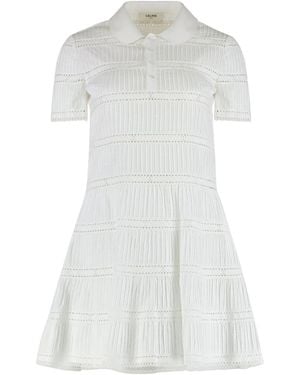 Celine Dress With Embroidered Trimmings - White
