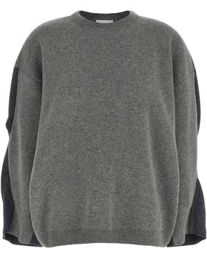 Nude Two-Tone Sleeve Sweater - Gray