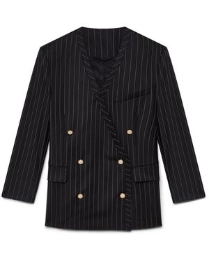 CASABLANCA Collarless Oversized Blazer - Black