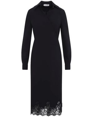 Alberta Ferretti Tropical Midi Dress - Black
