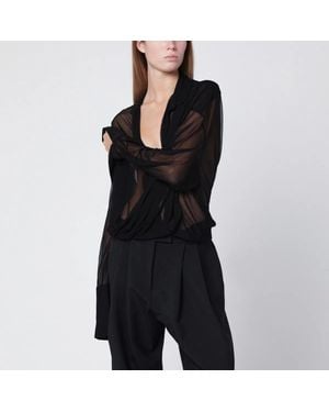 Francesco Murano Semi-Transparent Blouse - Black