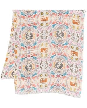 Faliero Sarti Poly Silk Blend Stole - White