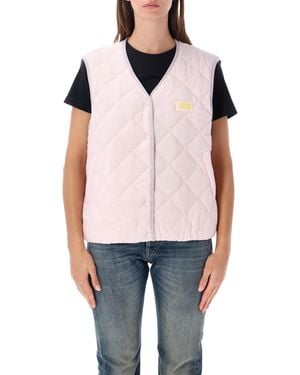American Vintage Quilted Snap-Front Vest - Blue