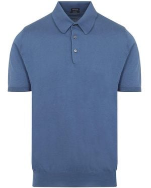 Kiton Cotton Polo - Blue
