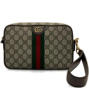 Gucci Printed Canvas Small Ophidia Clutch - Green