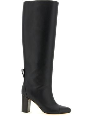 Odissi Calfskin Over The Knee - Black