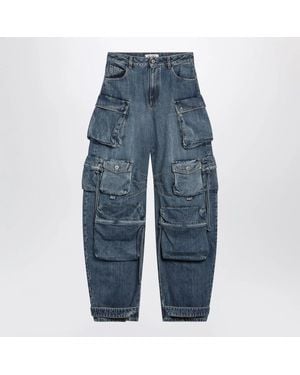 The Attico Fern Washed Cargo Pants - Blue