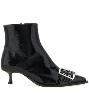 Ganni 'Buckle' Ankle Boots - Black