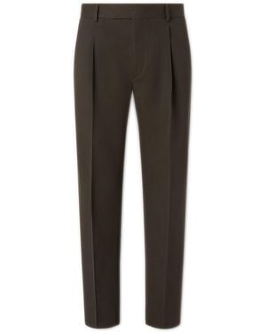 ZEGNA Cotton And Wool Trousers - Grey