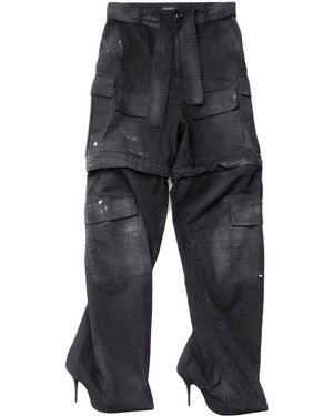 Balenciaga Cotton Knife Cargo Pantaboots - Blue