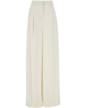 Max Mara Crepe Manetta Wide-Leg Pant - White