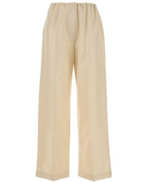 The Row Cream Silk Beta Pant - Natural