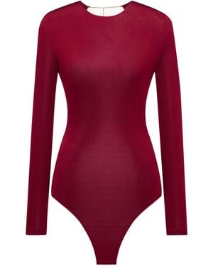 Saint Laurent Cassandre Backless Bodysuit - Red