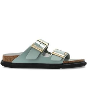 Birkenstock Arizona Droplet Buckle Shiny Leather Sandals - Green