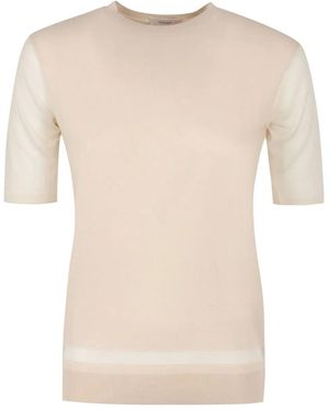 Agnona Knitted Wool-Blend Top - Natural