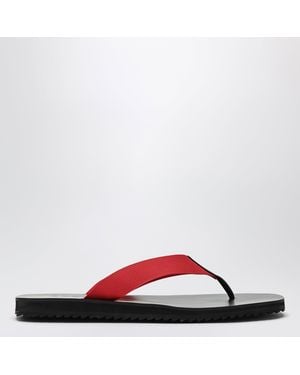 Senso Xylon Leather And Fabric Slides - Red