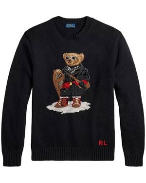 Valentino Garavani Polo Bear Cotton Pullover - Blue