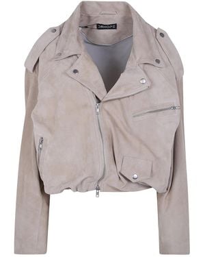 DR. HOPE Suede Bikers Jacket - Gray