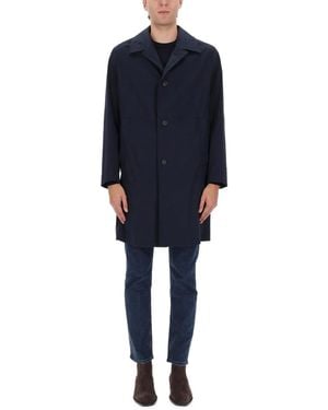 BOSS Cotton Blend Trench - Blue