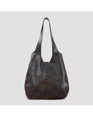 Chloé Suede And Leather Balloon Shopping Bag - Black