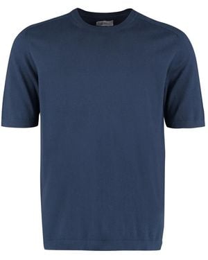 THE (Alphabet) Cotton Knit T-Shirt - Blue