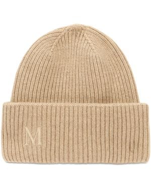 Max Mara Beanie With Cuff - Natural