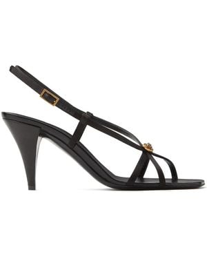 Versace Valentina Satin Sandals 80 Mm - Metallic