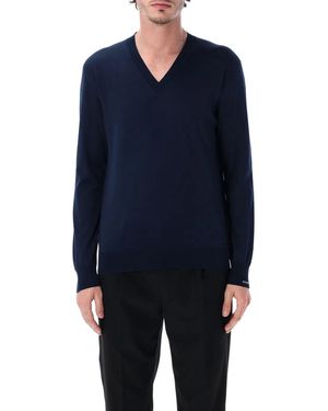 Prada V Neck Knit Cotton - Blue