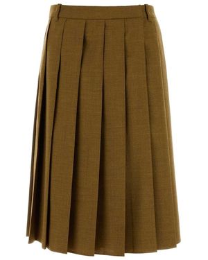 Prada Khaki Wool Skirt - Green