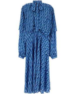 Balenciaga Printed Dress - Blue