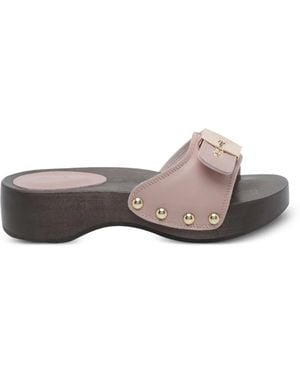Scholl Antique Leather Sandals - Grey