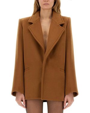 Saint Laurent Short Wool Coat - Brown