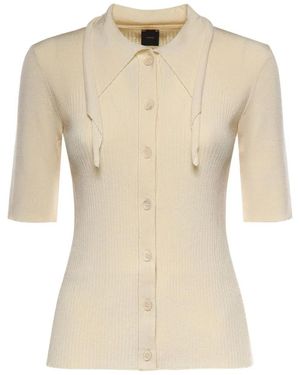 Pinko Angora Viscose Polyamide T-Shirt - Natural