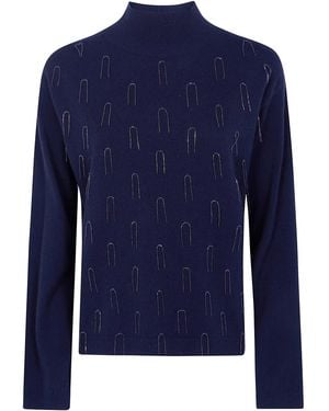 Fabiana Filippi Platinum Turtle Neck Jumper - Blue