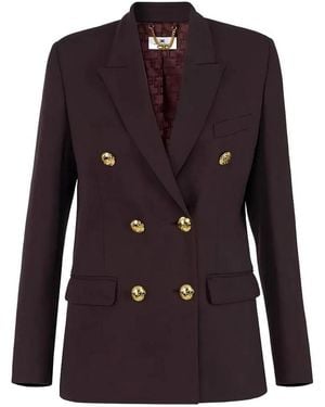 Elisabetta Franchi Viscose Elastan Jacket - Purple
