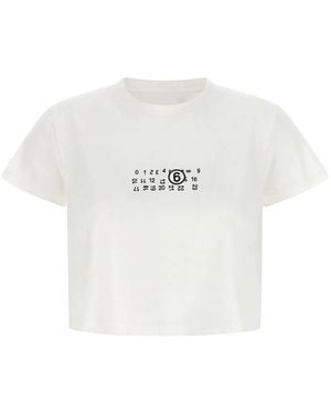 MM6 by Maison Margiela 'Numeric Signature Mm6' Upside Down T-Shirt - White