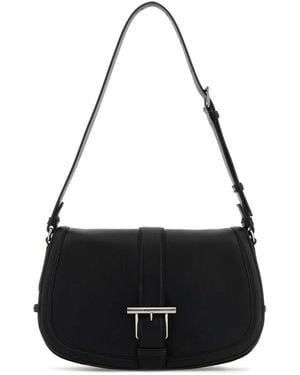 McQueen Leather Large Satchel Crossbody Bag - Black