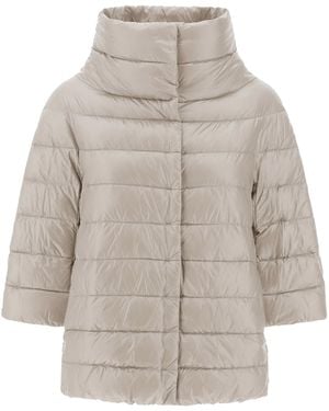 Herno Aminta Nude Hooded Jacket - Gray