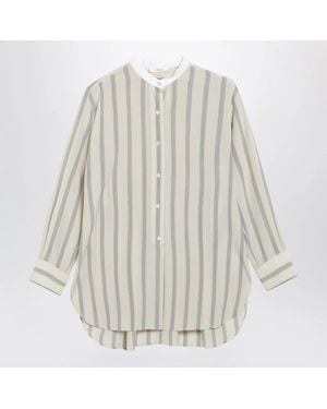 The Row Embroidered Silk Falco Shirt - White