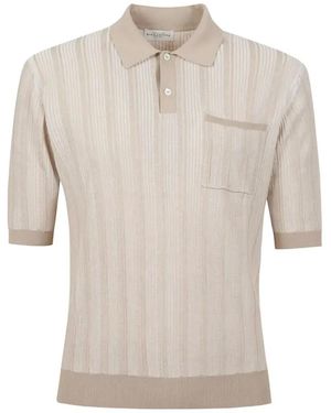 Ballantyne Vertical Stripes Polo Shirt - White