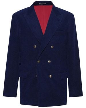Brunello Cucinelli Wool Silk Cashmere Jacket - Blue