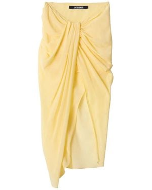 Jacquemus The Paréo Draped Wrap Skirt - Metallic