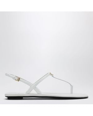 Prada Patent Leather Thong Sandals - White