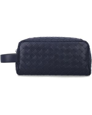 Bottega Veneta Intrecciato Travel Pouch - Blue