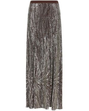 Rabanne Sequin And Pearl Skirt - Grey